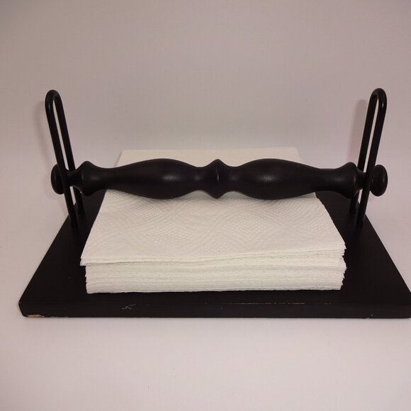 Black Wood Matt Carr Umbra Design Napkin Holder 9" x 7" x 4.5" - Picture 3 of 9